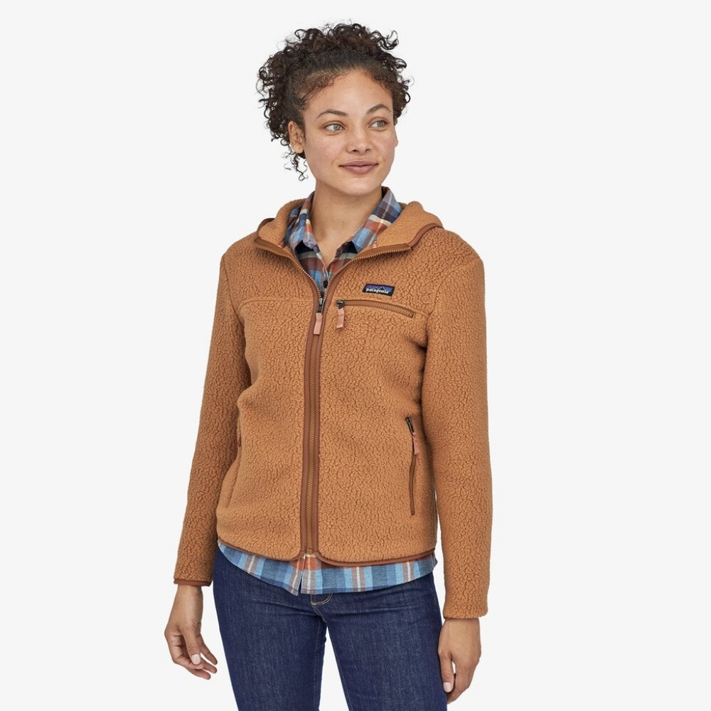 NWT Patagonia Retro Pile Hoody Size L Beech Brown